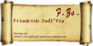 Friedrich Zsófia névjegykártya