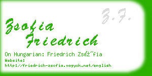 zsofia friedrich business card